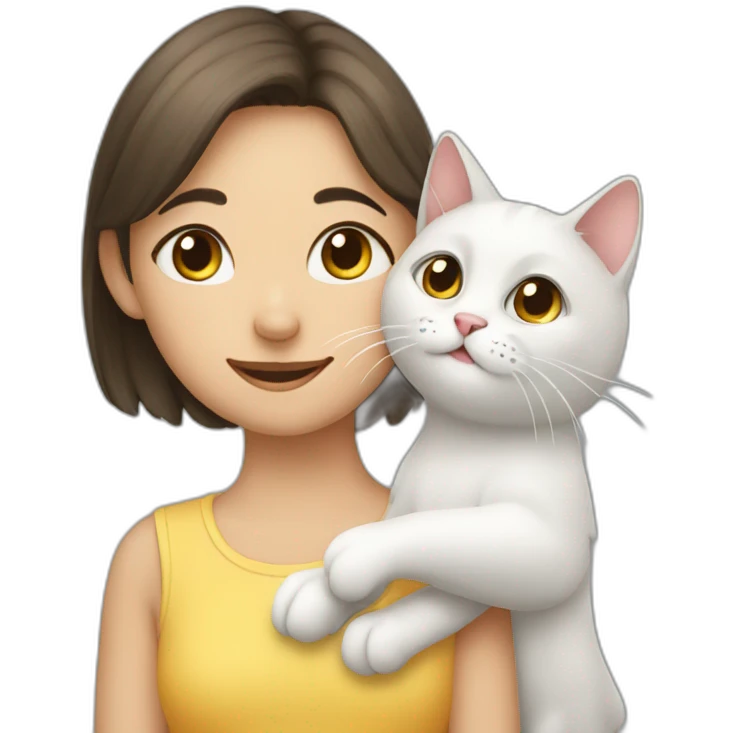 cat dandicng with girl emoji