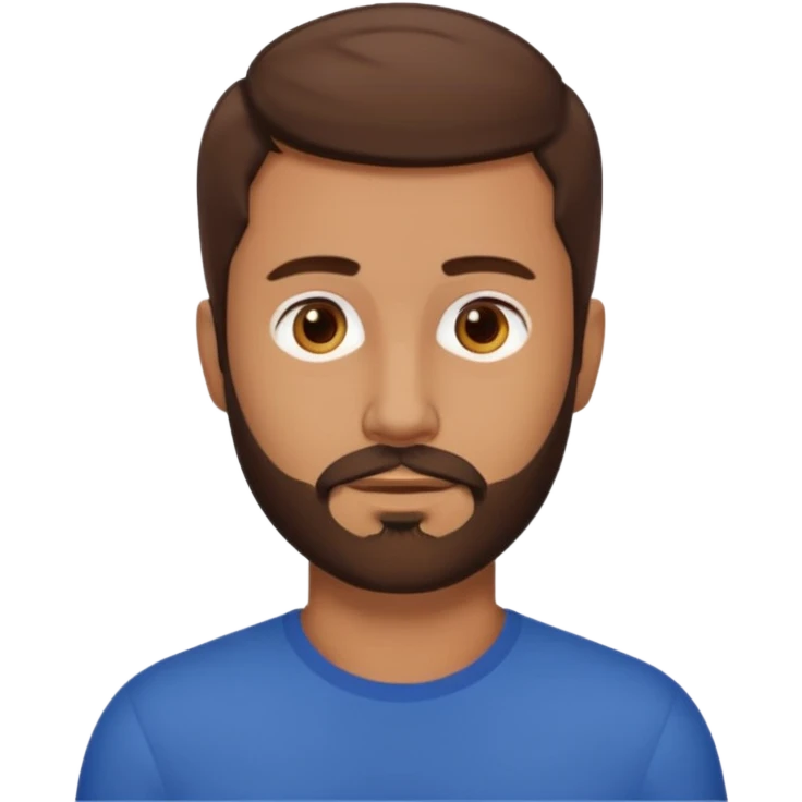 a man with short hair and beard no mustache emoji