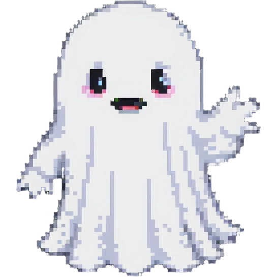 cute white ghost waving emoji