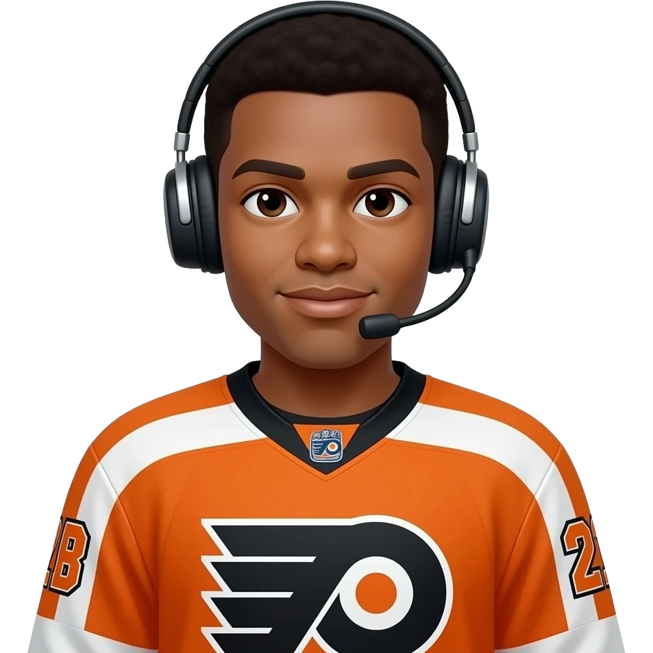No headset but add Philly flyers jersey emoji