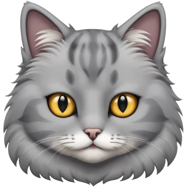 Grey cat with black eyes  emoji