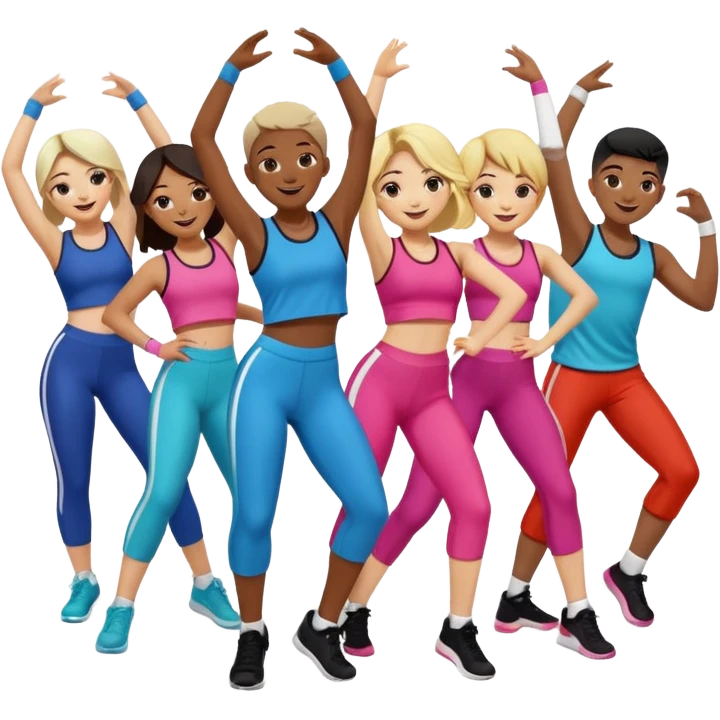 peopel in a class for k-pop dance emoji