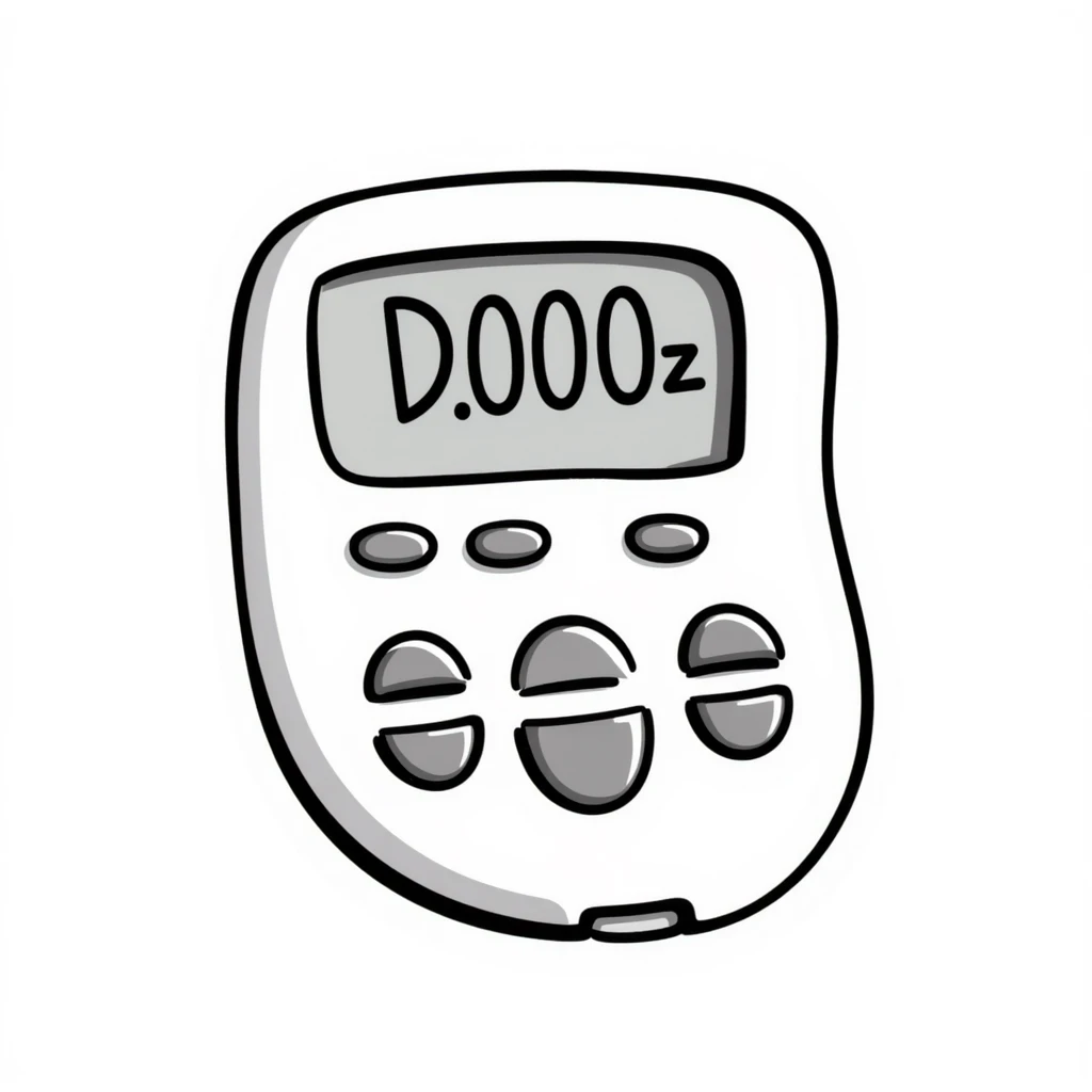 A gym interval timer/stopwatch with display and buttons in pastel colors (dd9fb0, ffc6d3, a3bfc9, c4bee2, f1b091), hand-drawn doodle style emoji