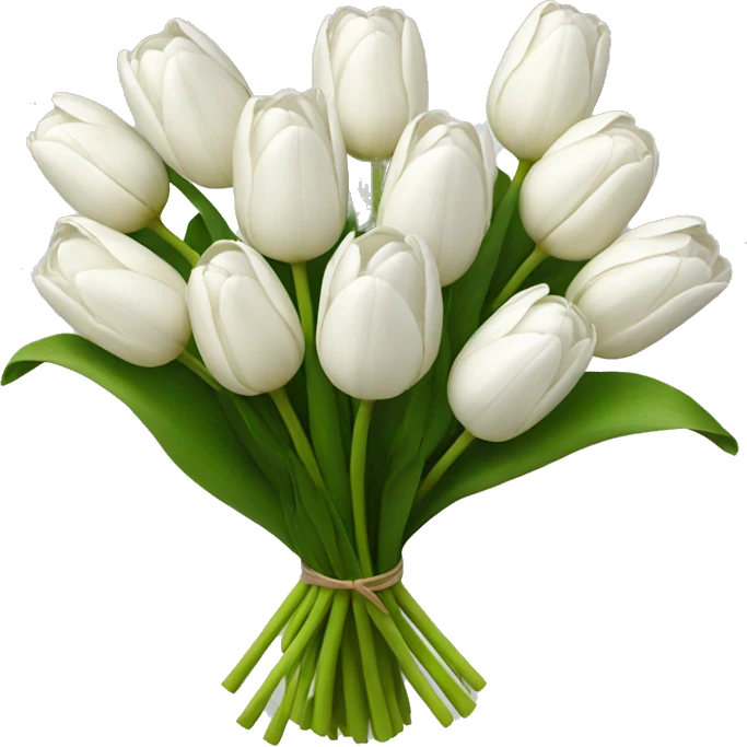white tulip bouquet emoji