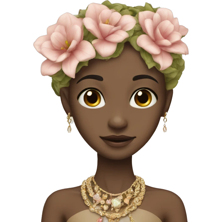 flower girl with jewelry hands skinny emoji
