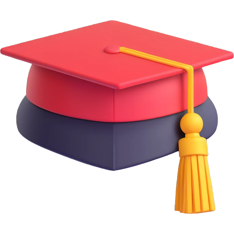 3d graduation cap, stylized as an app icon, vibrant, no text emoji