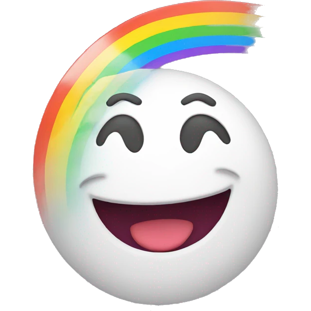 Happy face with rainbow emoji