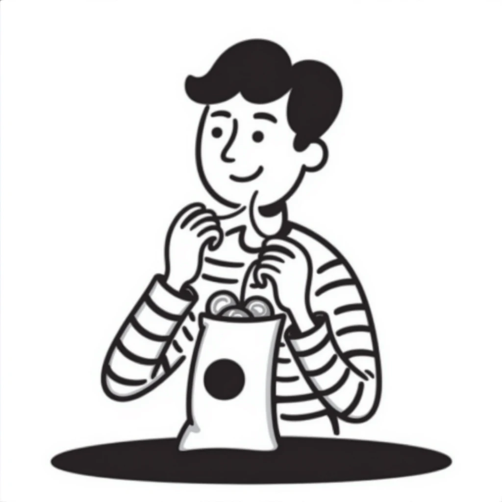 man eating chips emoji