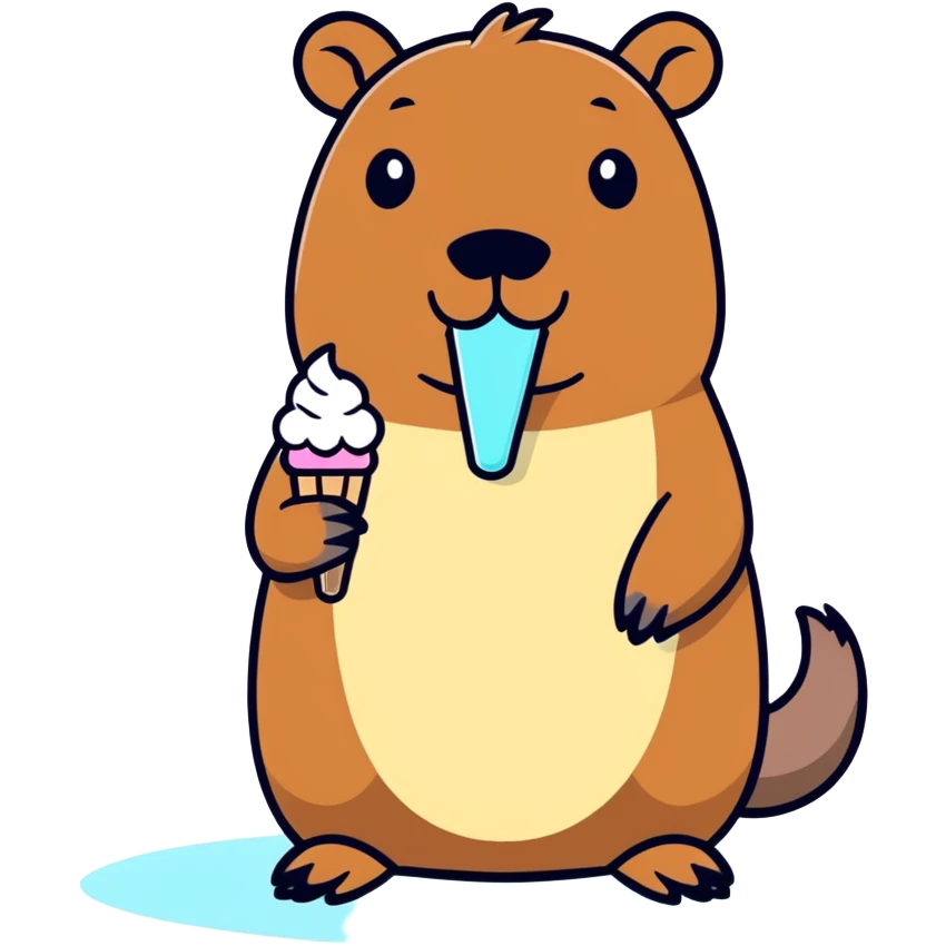 capybara eating ice cream emoji