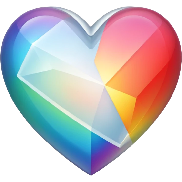 White i prism heart emoji