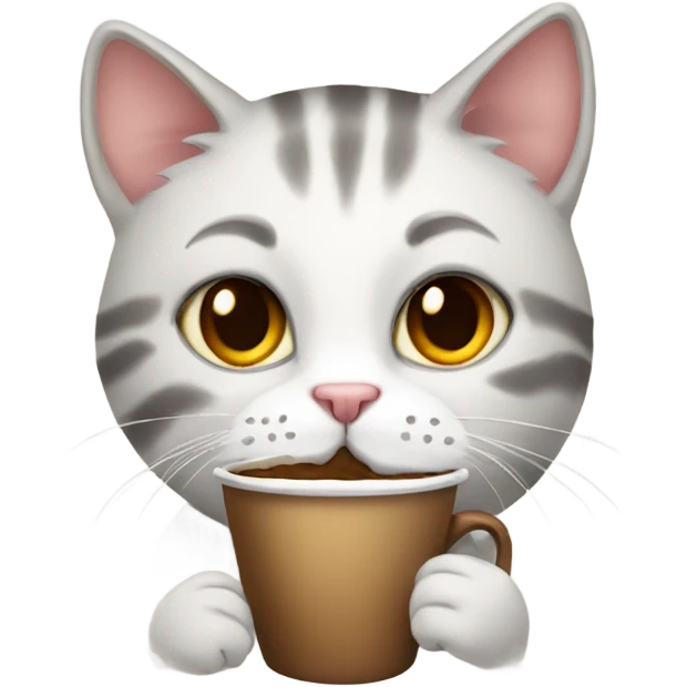 cat with coffee emoji
