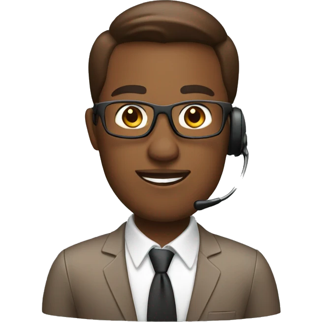 brown call center agent emoji