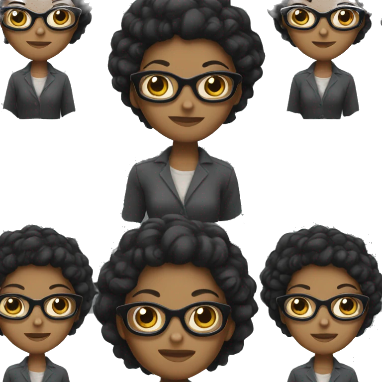 black hair girl with glasses emoji