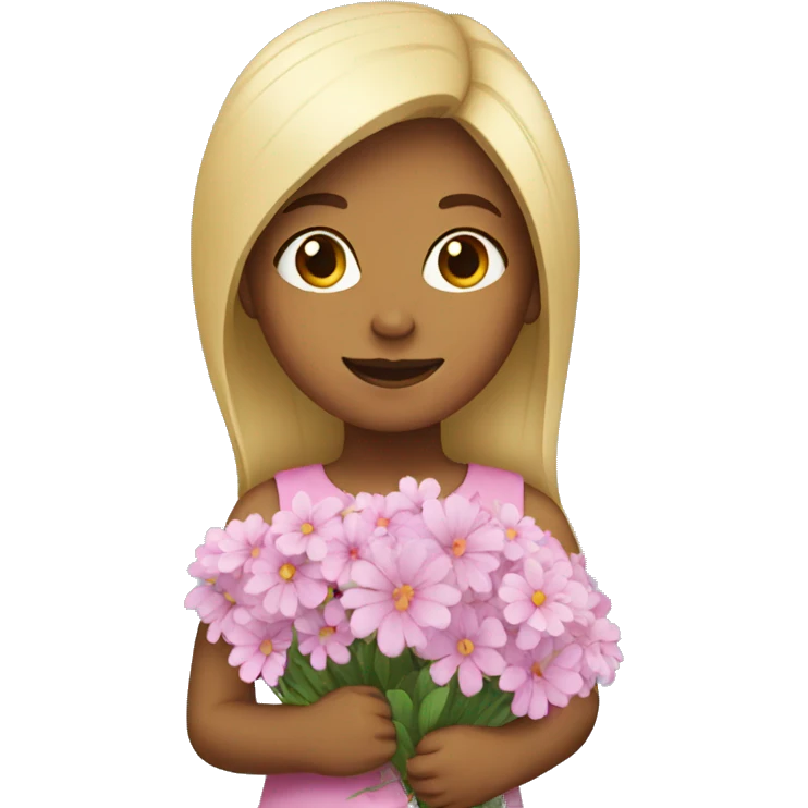 girl with flowers  emoji