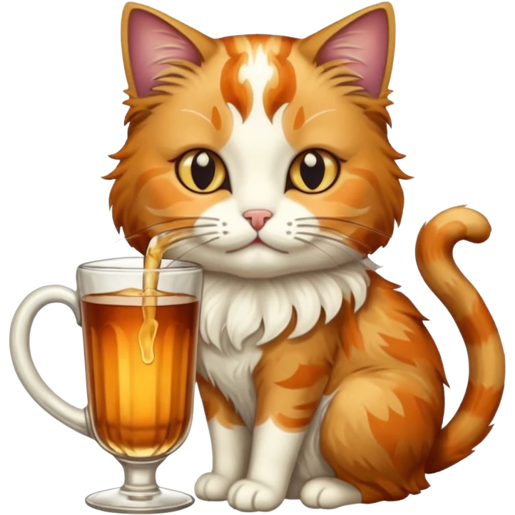 cat drinking mucha emoji