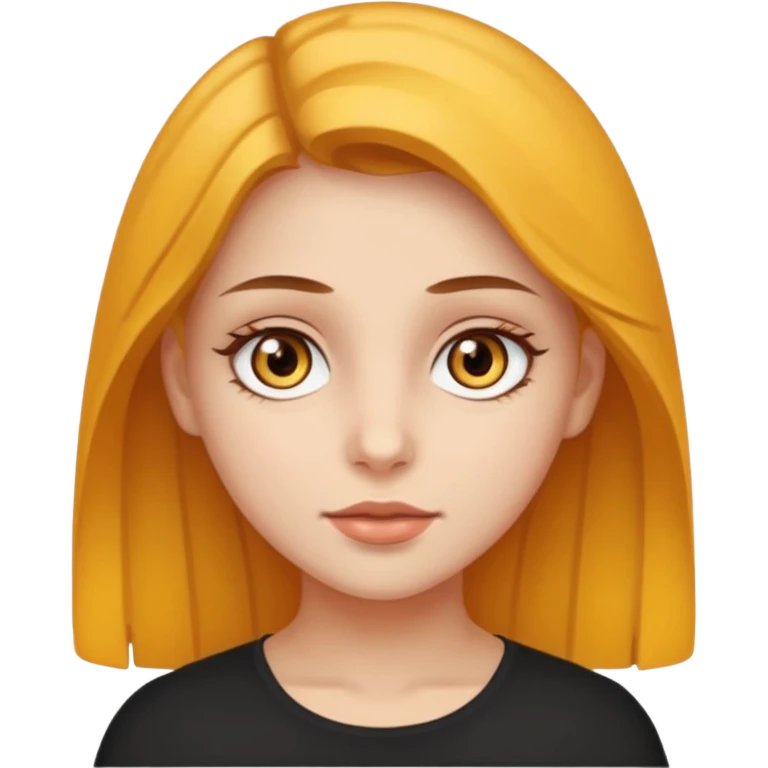 A girl with brown and yellow eyes  emoji