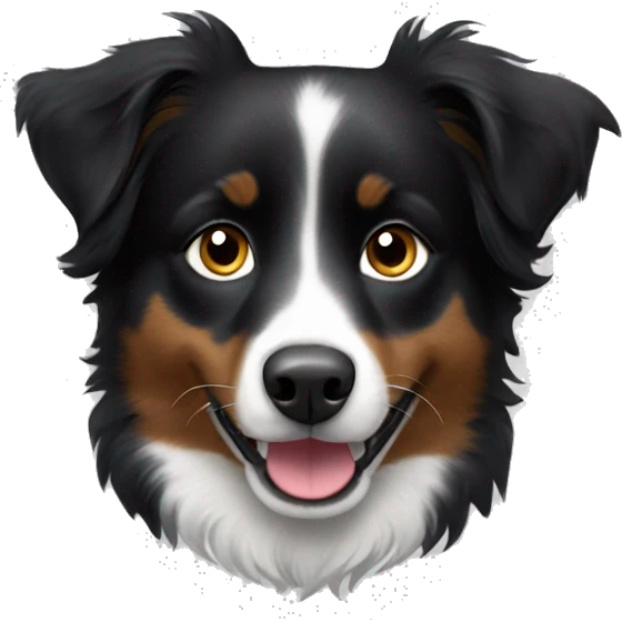 Small black australian shepherd dog emoji
