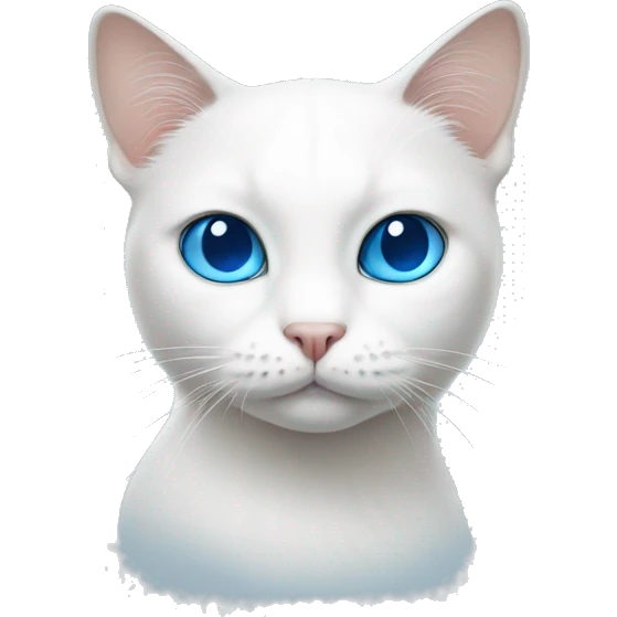 White cat with blue eyes emoji