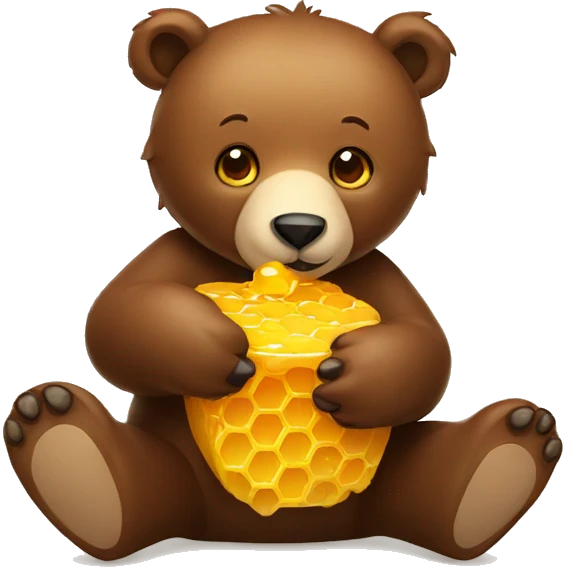 bear eats honey emoji