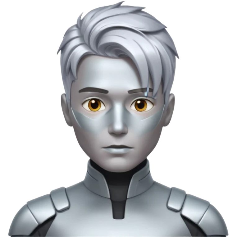 futuristic man with long metalic hair emoji