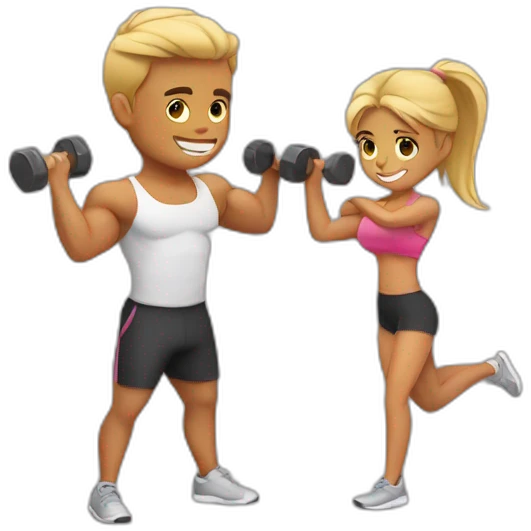 Working out with your love emoji