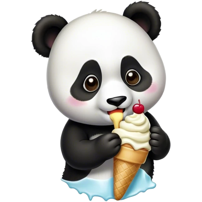 Panda eating ice cream emoji