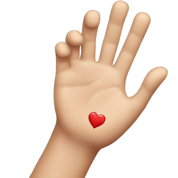 Throwing a heart emoji with hand emoji
