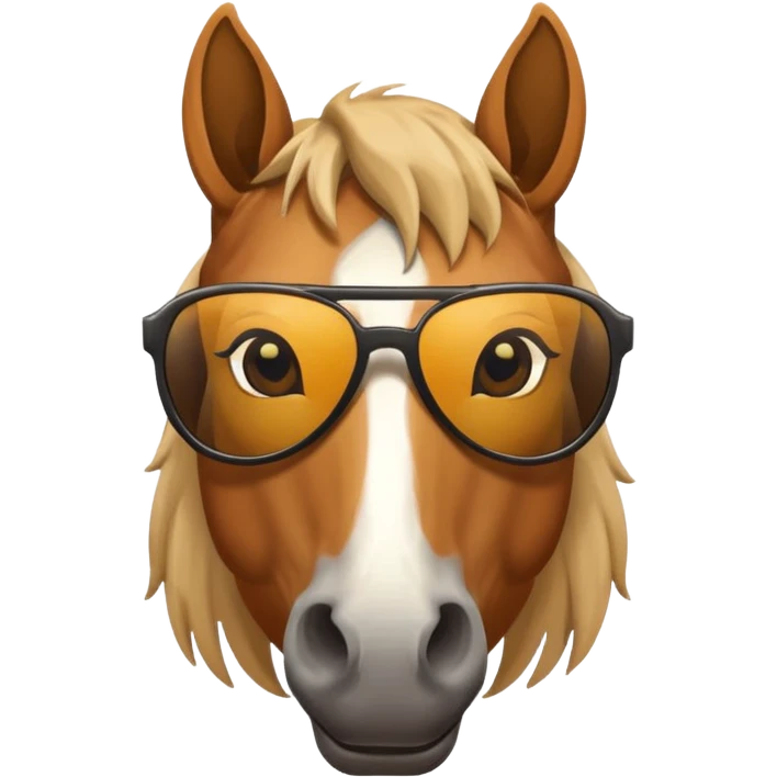 Horse face with sunglasses emoji