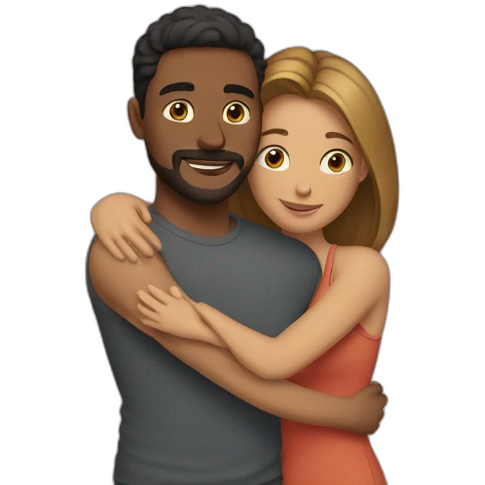 Couple hugging each other emoji