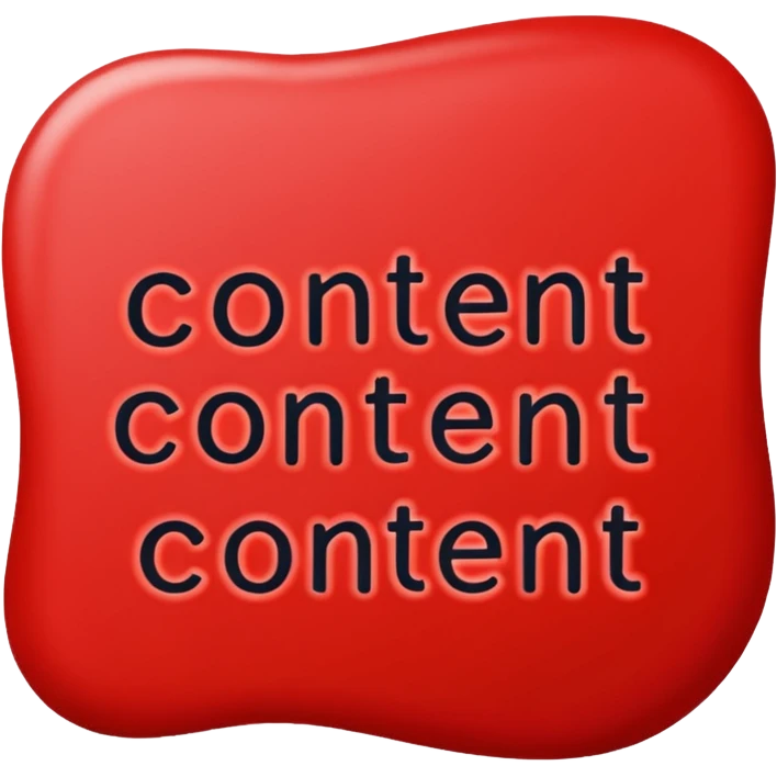 the word “CONTENT” doodle in red emoji