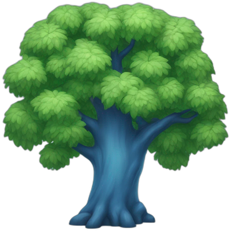Arbre bleu emoji
