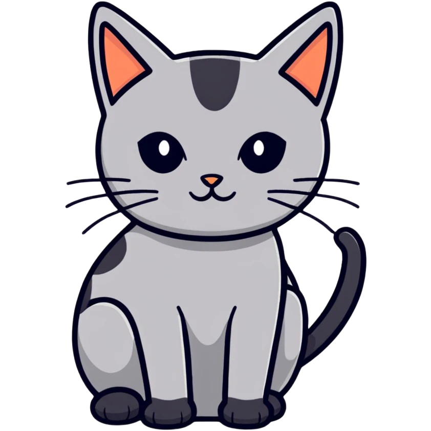 A black cat emoji