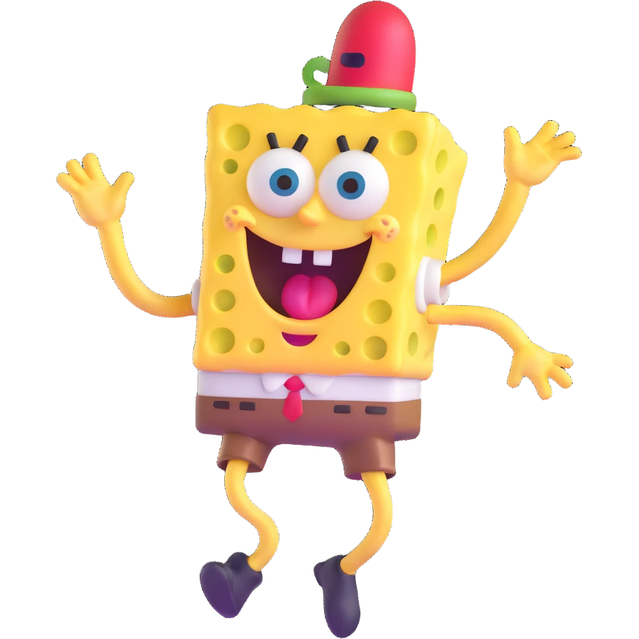 SpongeBob character dancing with bottom wiggling emoji