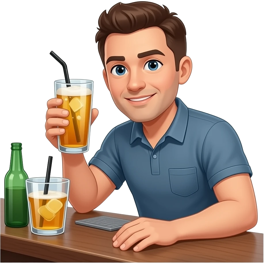 Work hard play hard with drinks emoji