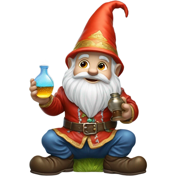 gnome pouring liquid on the ground as tribute to his homies emoji