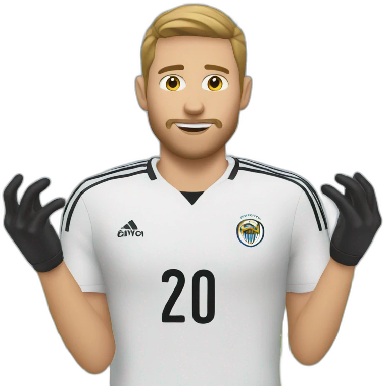 White European football player shooting goal emoji