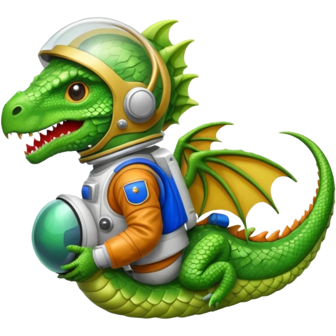 closed helmet astronaut riding dragon emoji