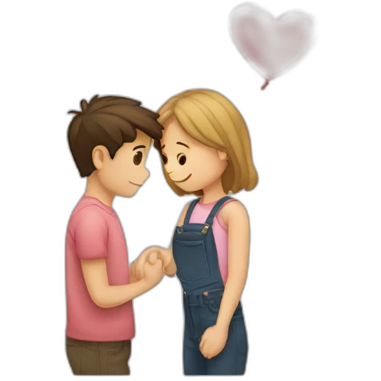 Garçon tenant la main d'une fille dont il est amoureux emoji