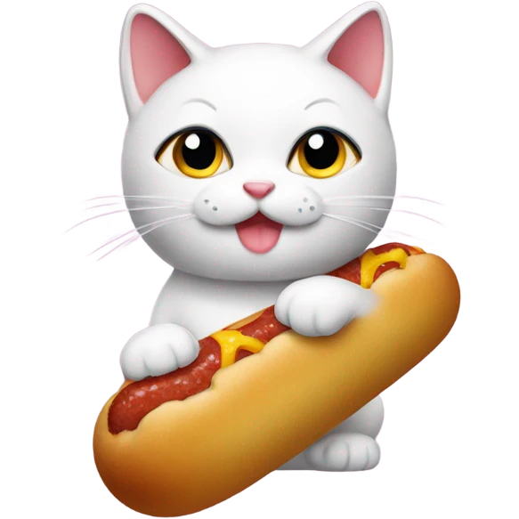 lucky cat holding a corndog emoji