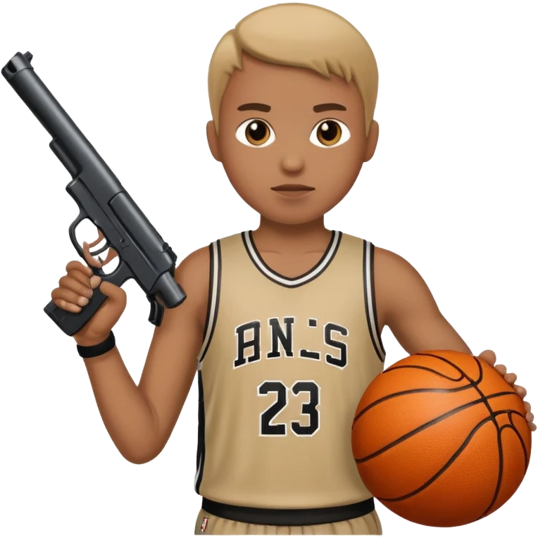 Basketball person with gun emoji