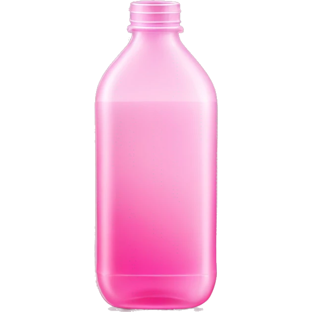 plastic bottle with crystaline pink liquid emoji