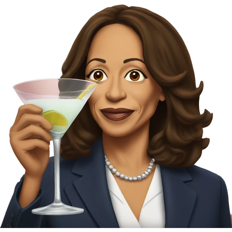 Kamala Harris Drinking A Martini   emoji