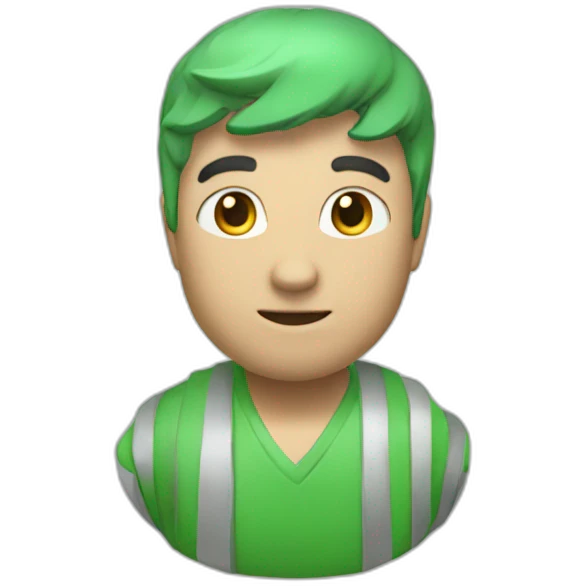 Un 5 verde 3D emoji