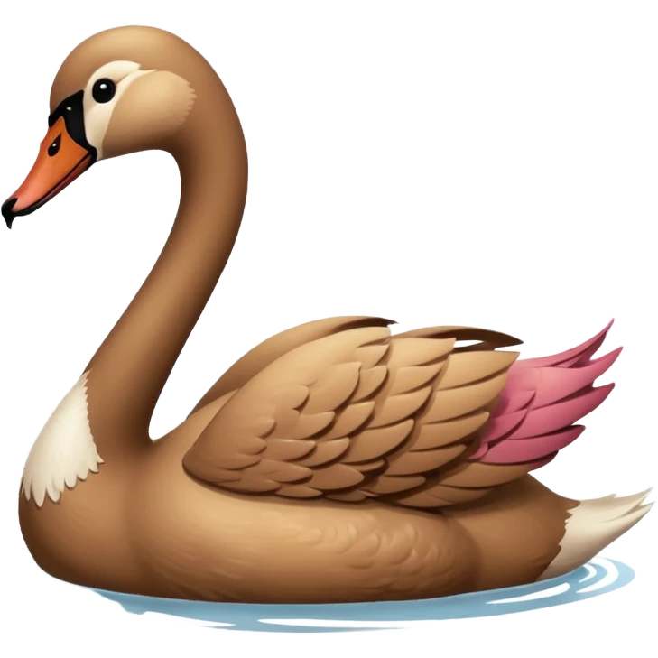 Brown swan floating emoji