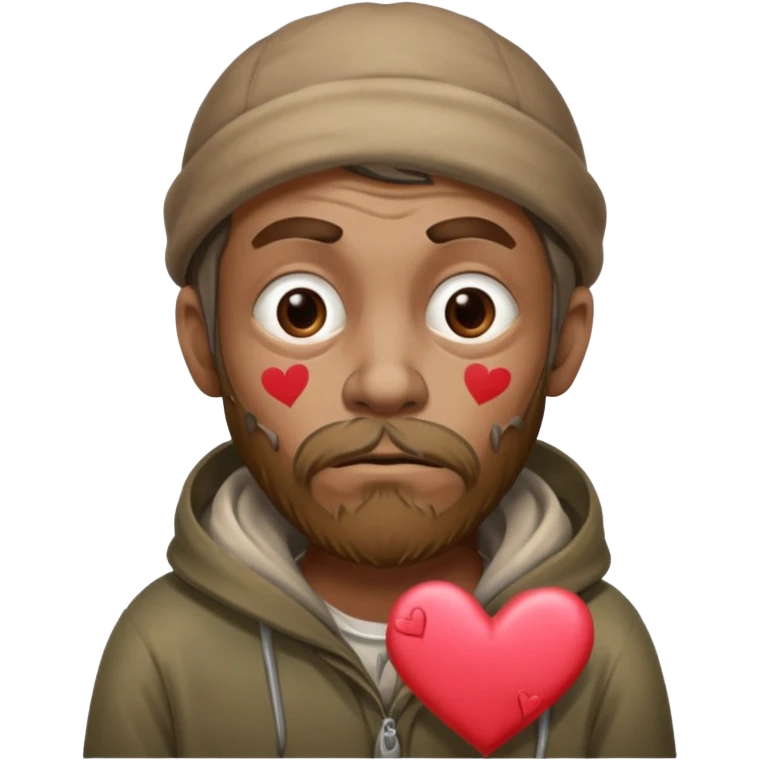 Homeless man with Valentine’s Day decor smelly and ugly  emoji