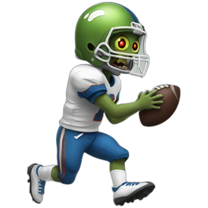 a zombie is playing football emoji