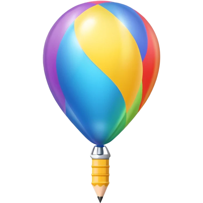 Pencil, balloon style, shiny, inflated look emoji