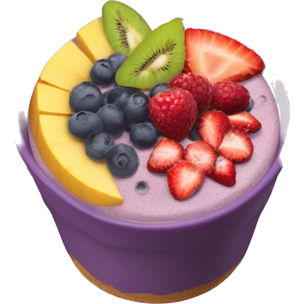 Acai smoothie bowl with fruits  emoji