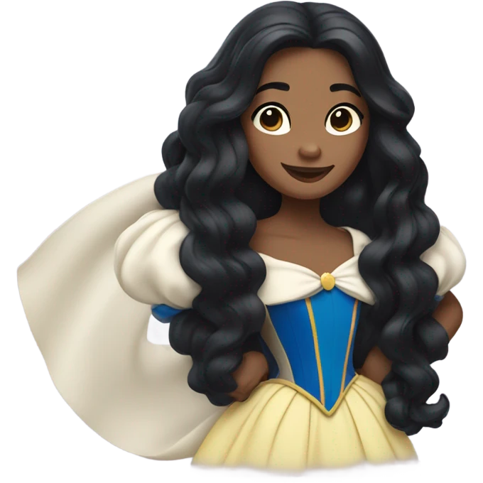 Snow white with long wavy hair emoji
