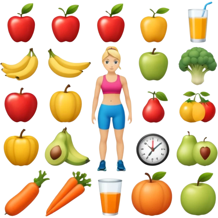 mach mir ein grafik für ein system von alltag ernährung und sport emoji